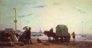 Eugene Boudin Beach Scene oil